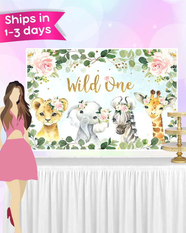 Floral Safari "Wild One" Backdrop