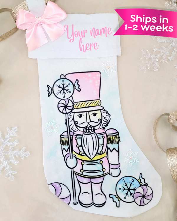 Pink Nutcracker Stocking
