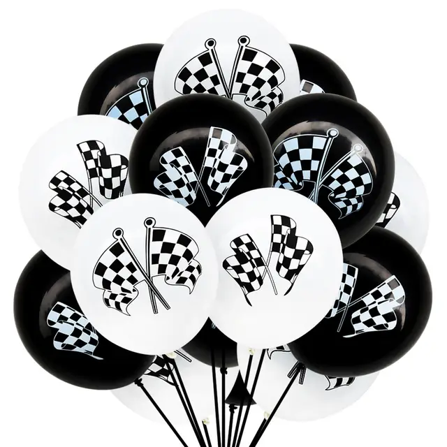 Race Flag Latex Balloons (10pcs.)