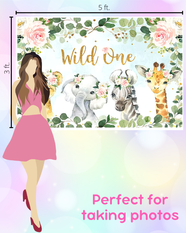 Floral Safari "Wild One" Backdrop