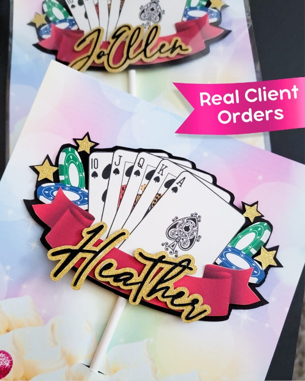 Personalized Casino Cake Topper
