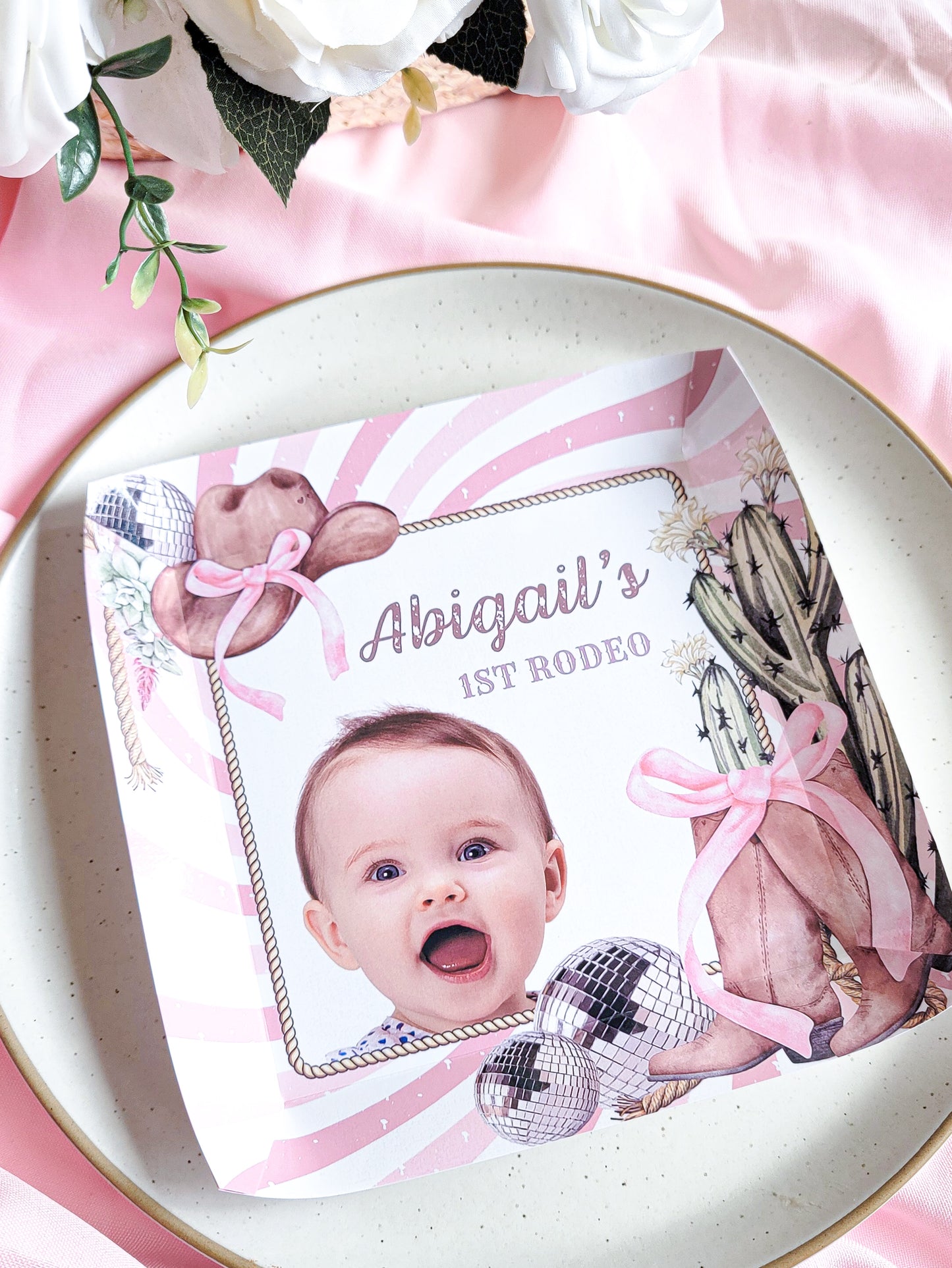 Personalized Disco Cowgirl Party Plate