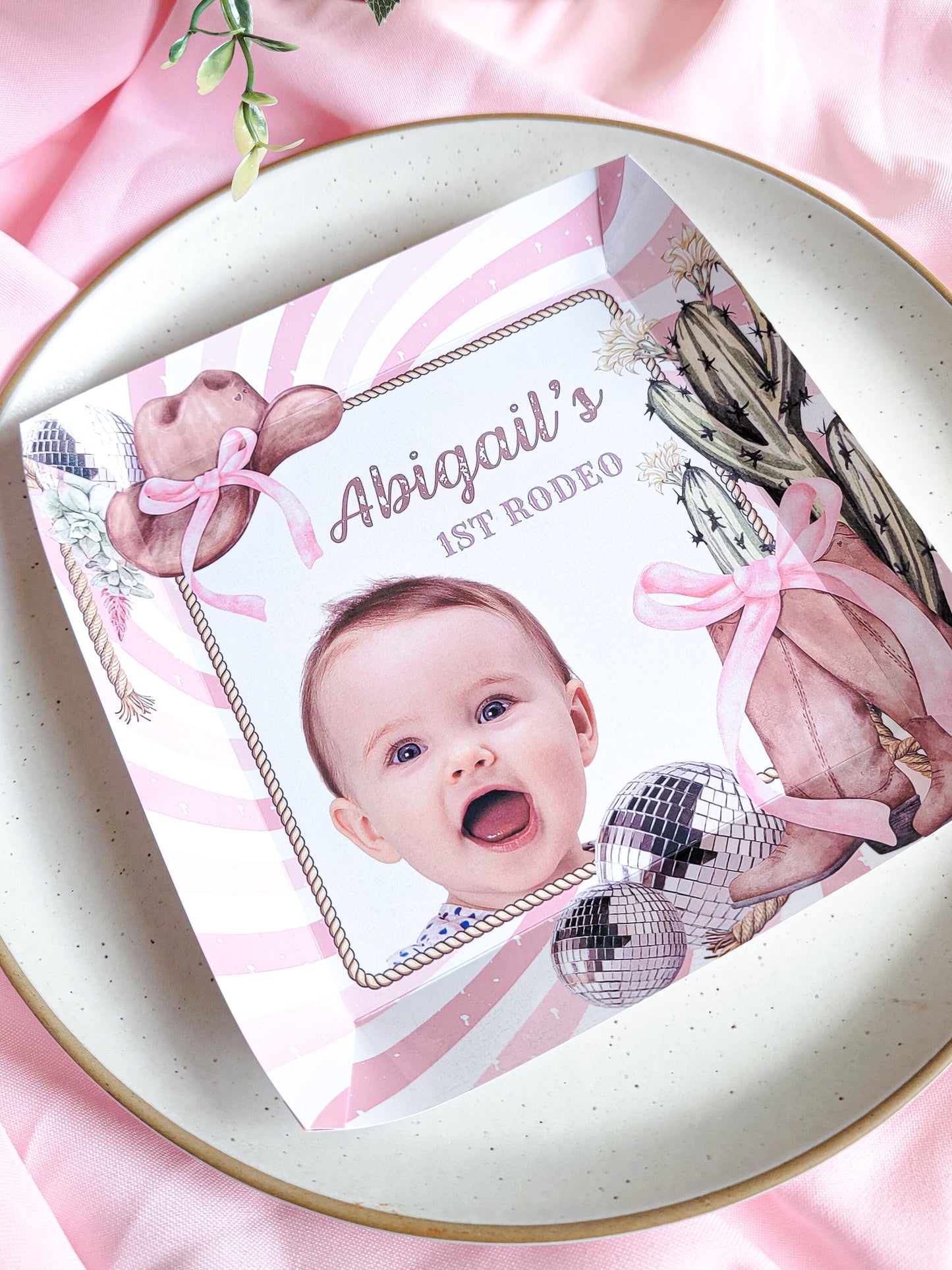 Personalized Disco Cowgirl Party Plate