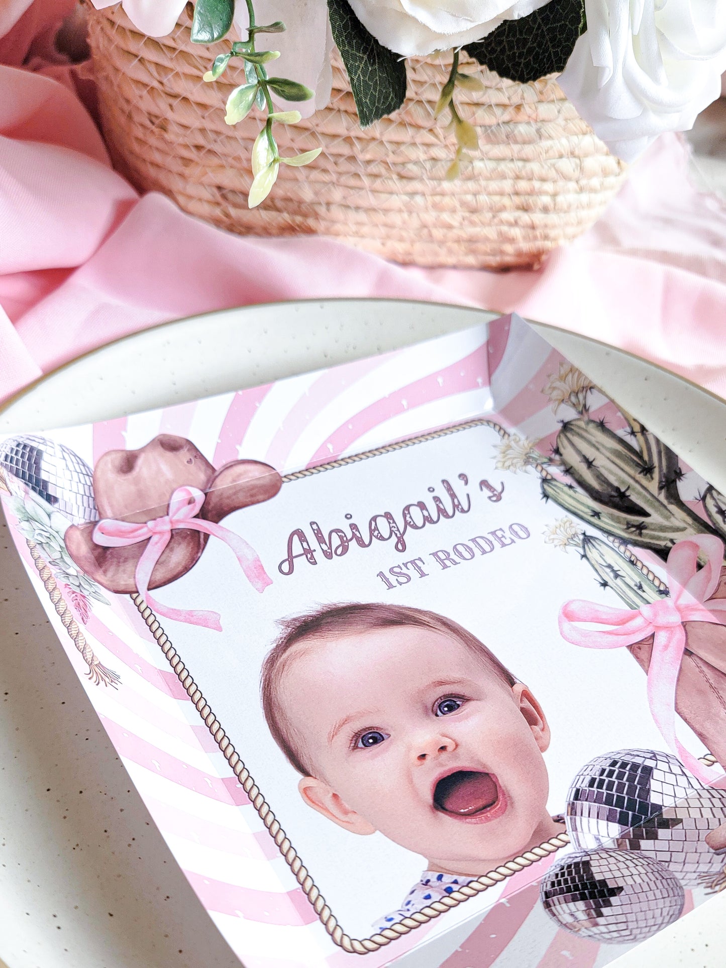 Personalized Disco Cowgirl Party Plate