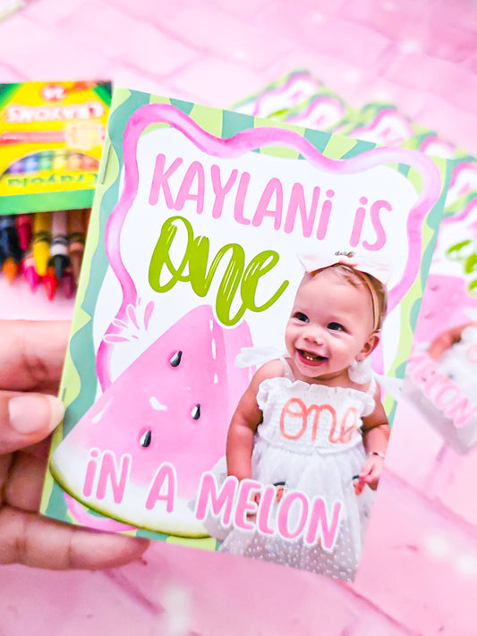 Personalized Watermelon Coloring Books - 12pcs.