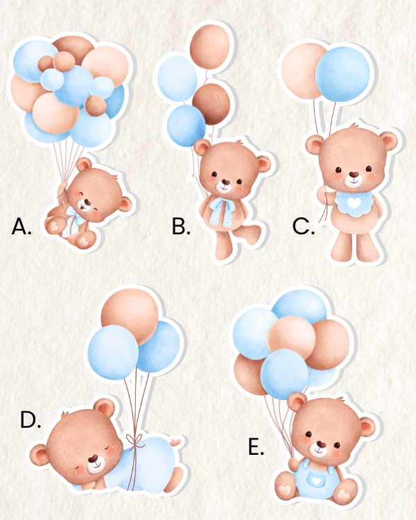 Teddy Bear Party Props - Blue
