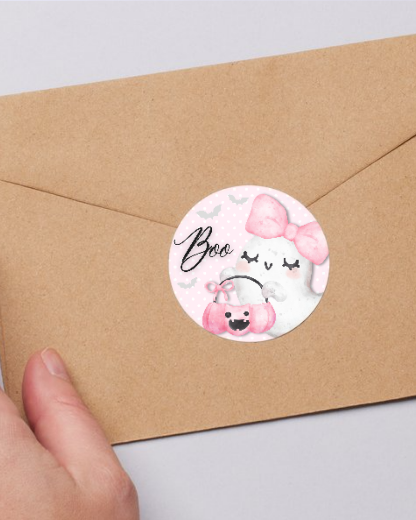 Pink Ghost Stickers