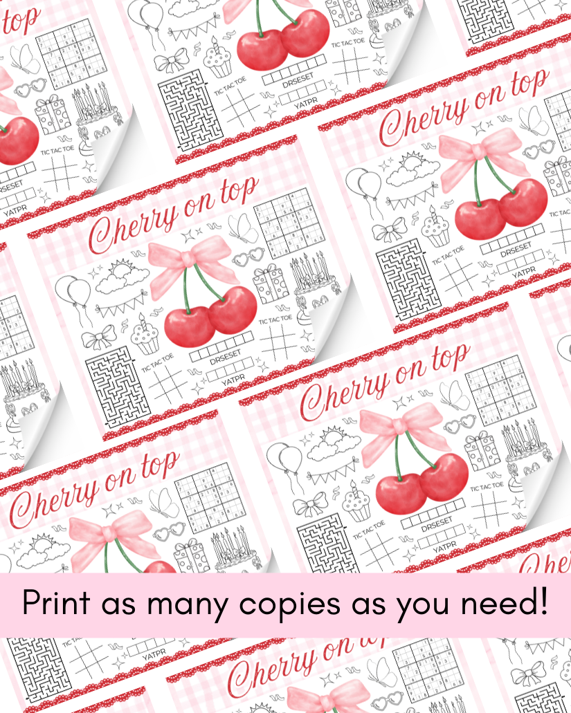 Cherry Activity Page - Digital Download