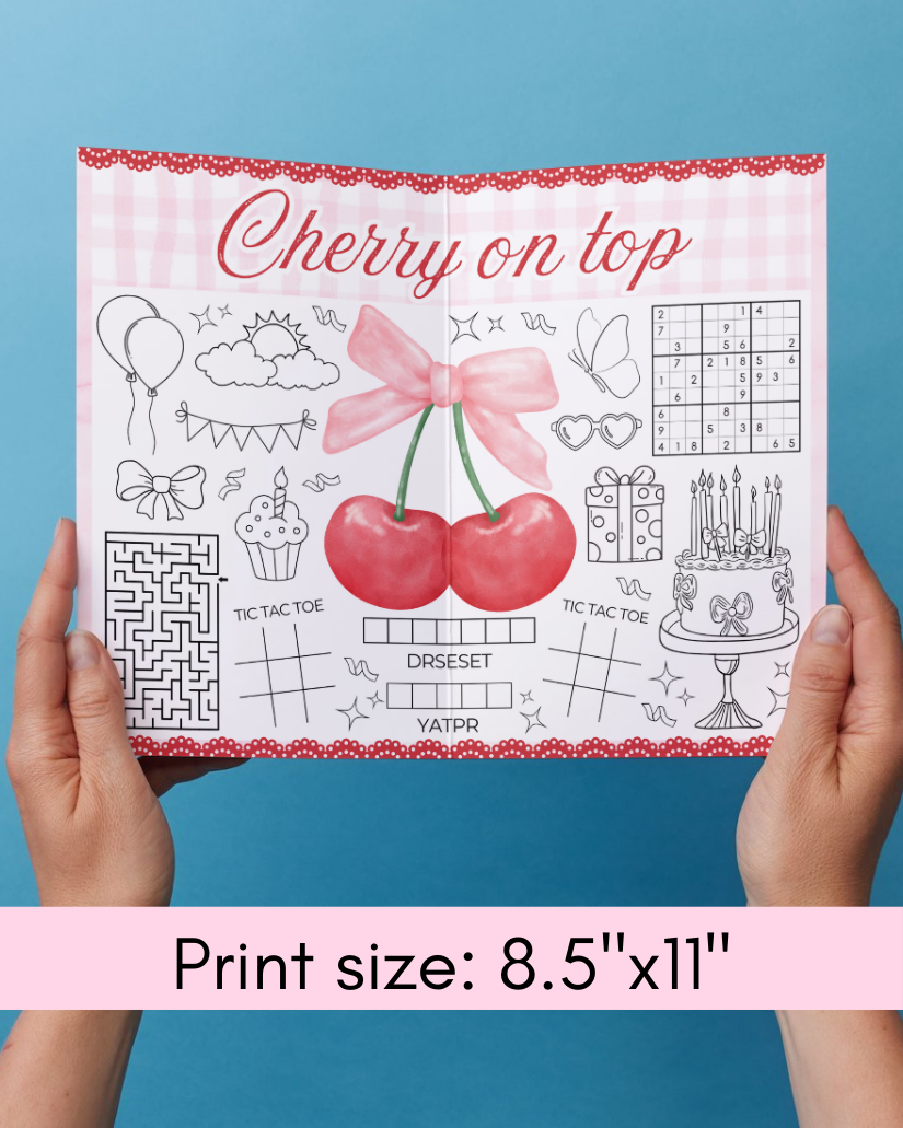 Cherry Activity Page - Digital Download