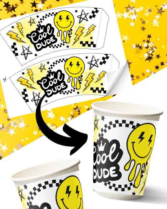 Cool Dude Cup Wraps 9oz. - Digital Download