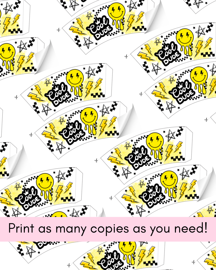 Cool Dude Cup Wraps 9oz. - Digital Download