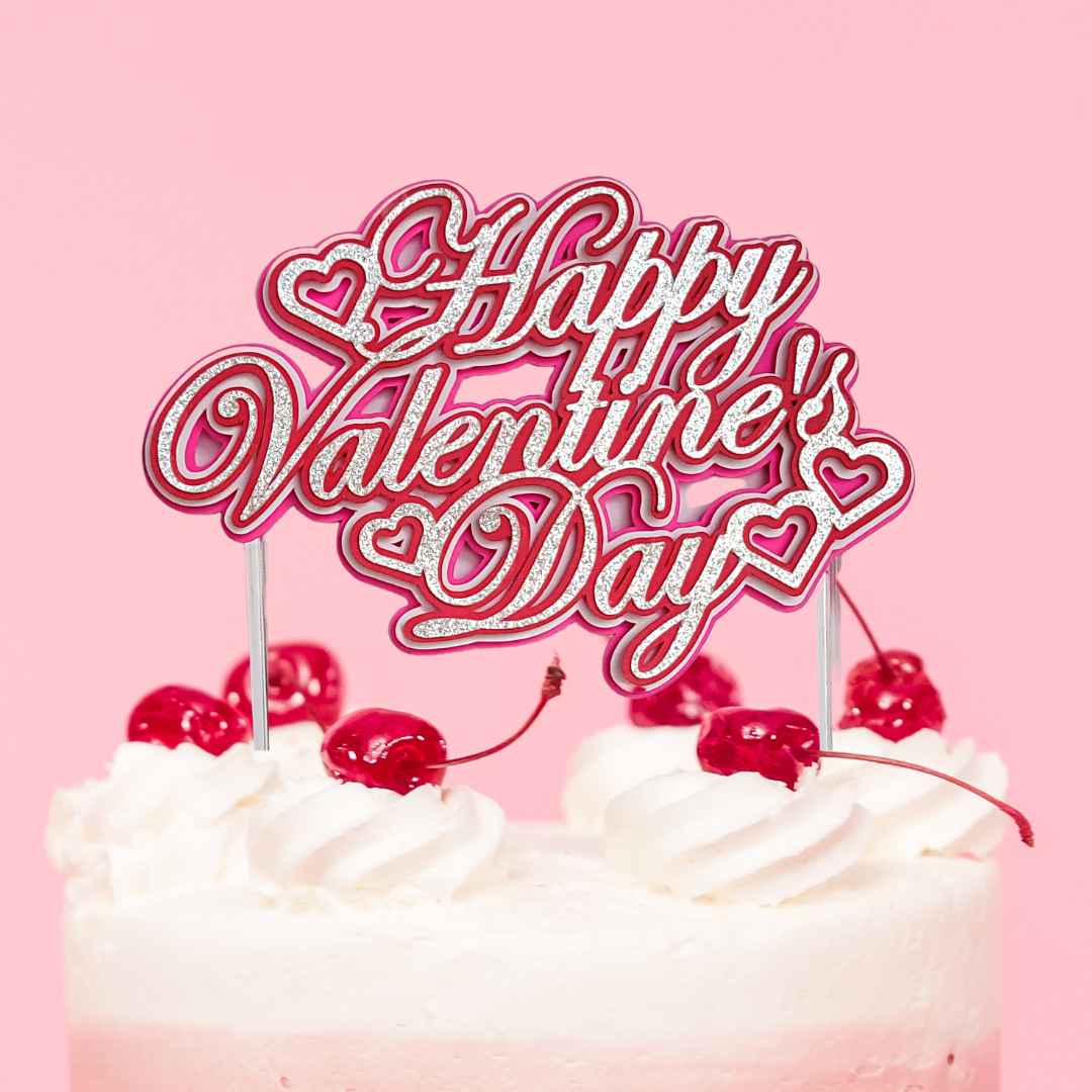 "Happy Valentine's Day" Cake Topper