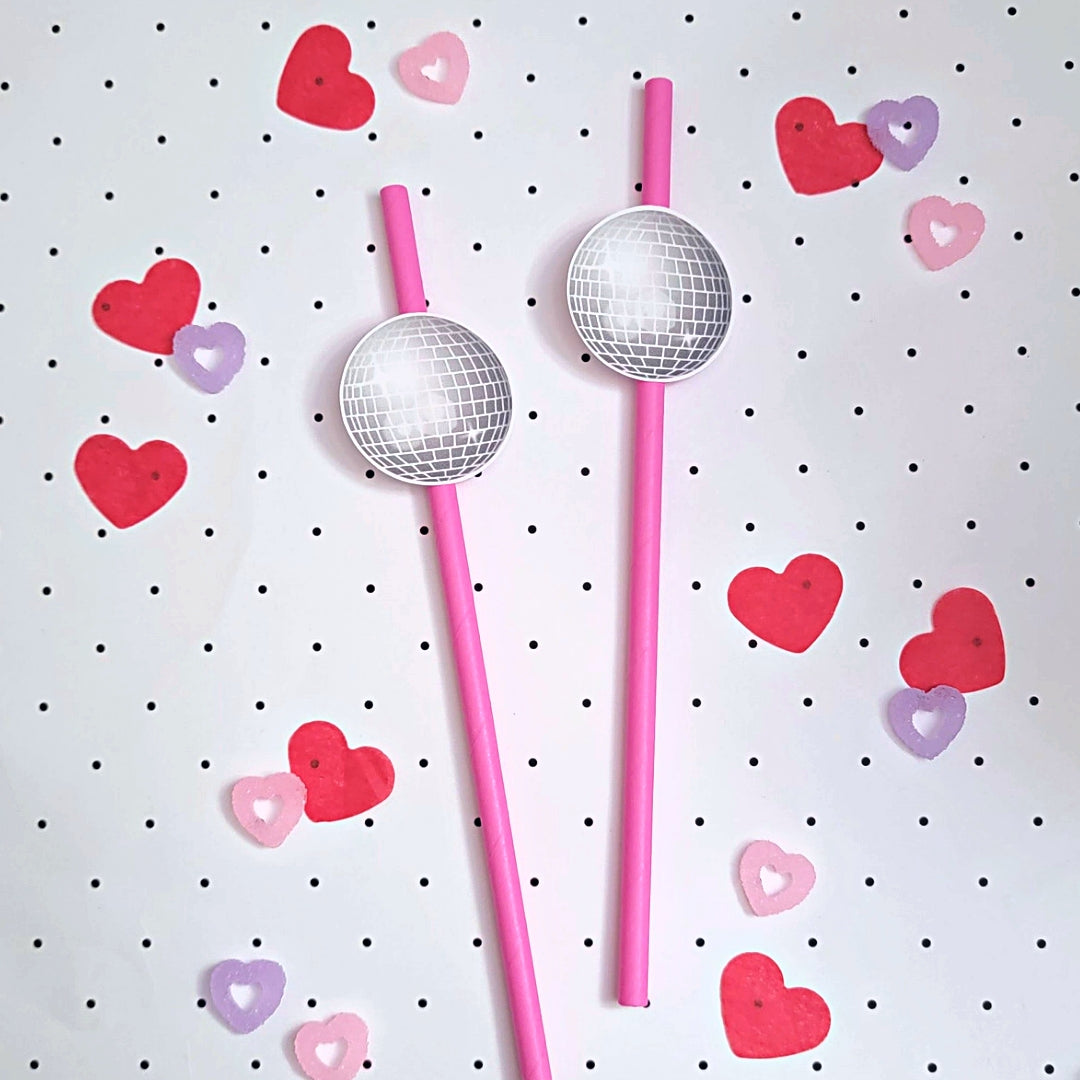 Disco Ball Paper Straws - 12pcs.
