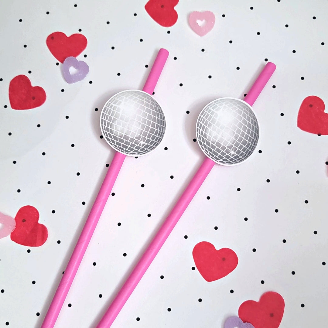 Disco Ball Paper Straws - 12pcs.