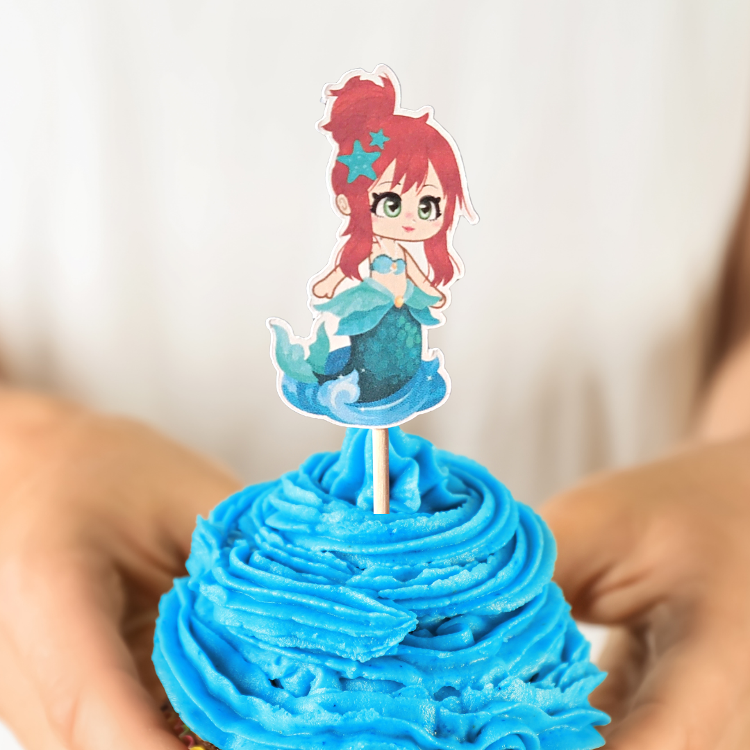 Mermaid Cupcake Toppers - 12 pcs.