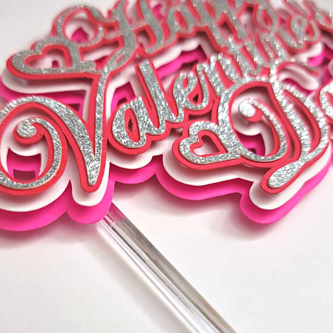 "Happy Valentine's Day" Cake Topper