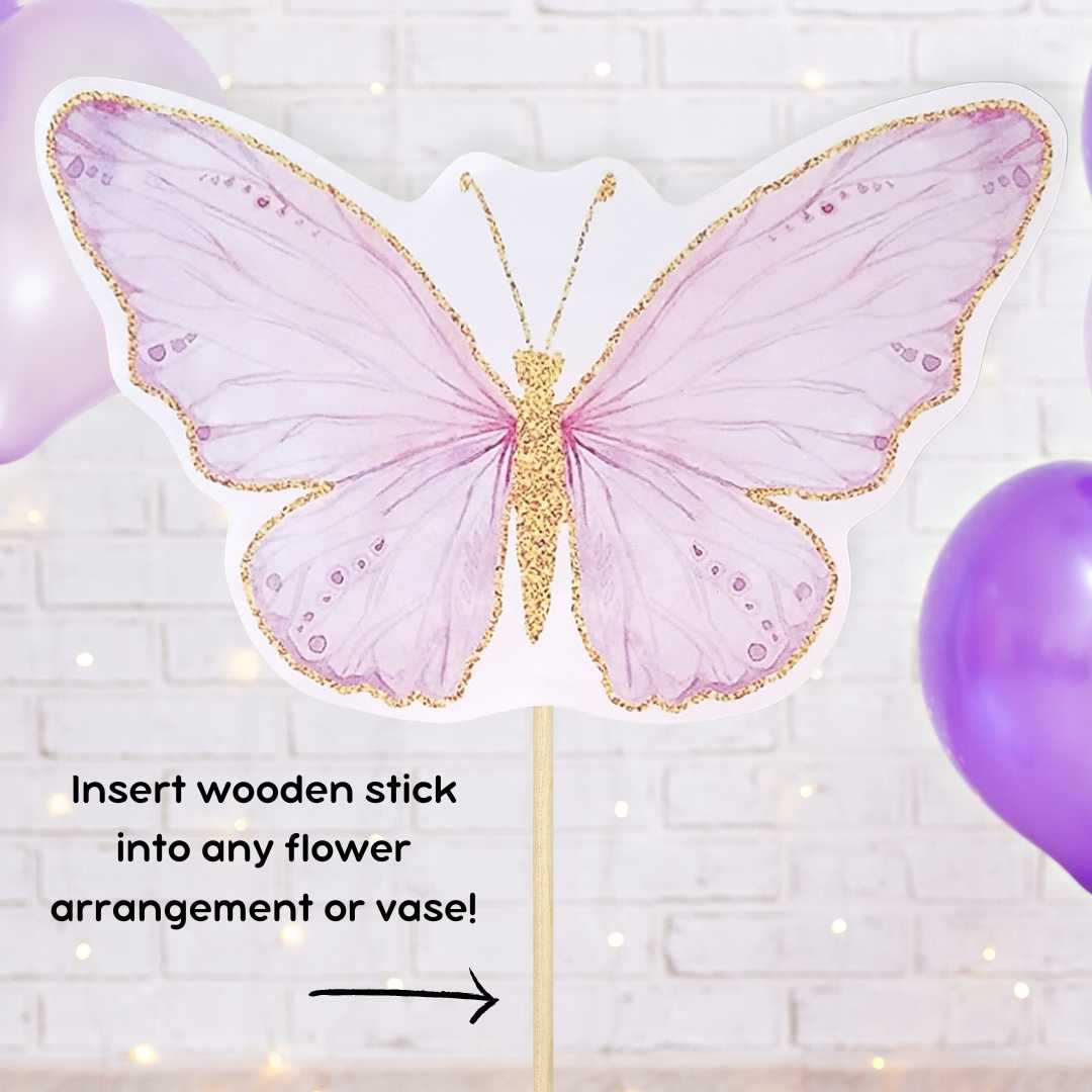 Purple Butterfly Centerpiece Topper