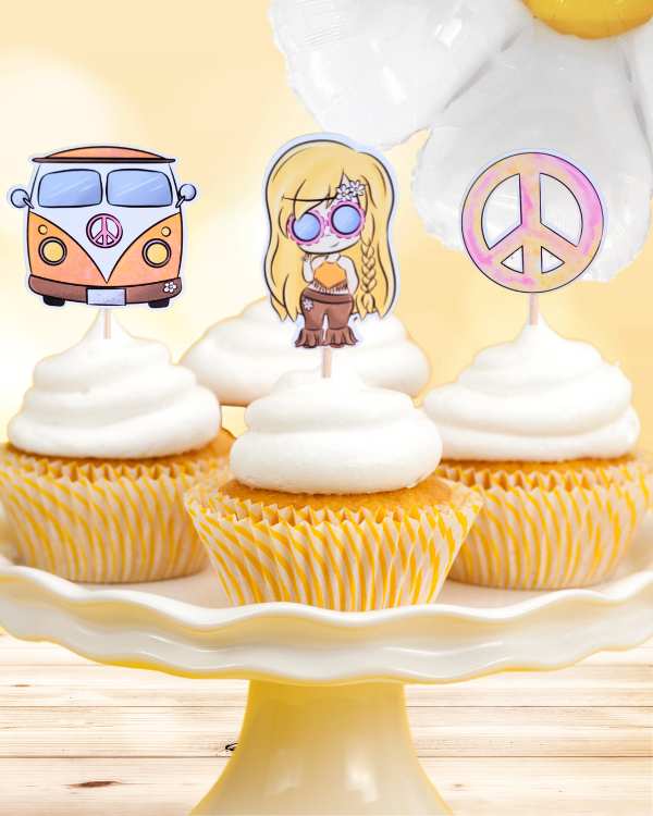 Groovy Cupcake Toppers (12pcs.)