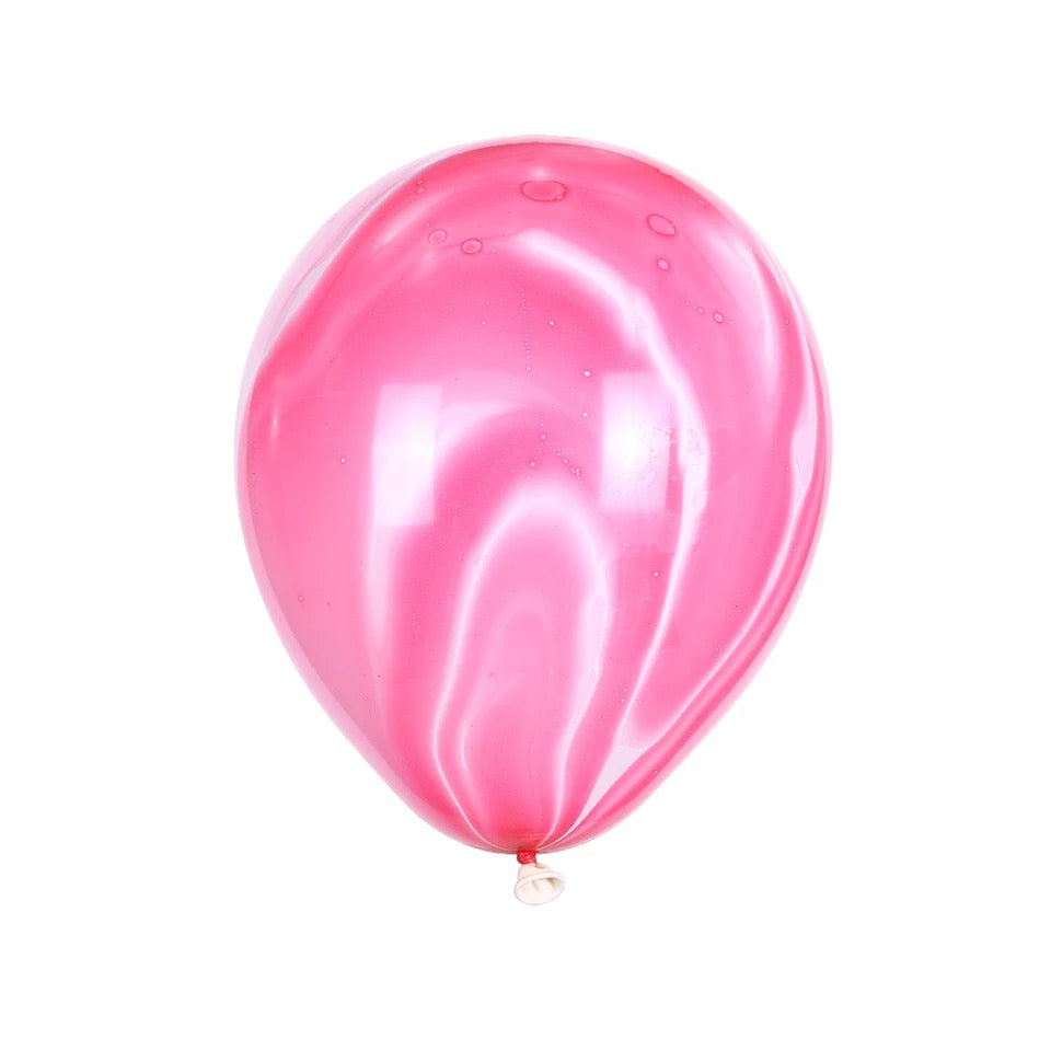 Hot Pink Agate Marble Latex Balloons - 10"
