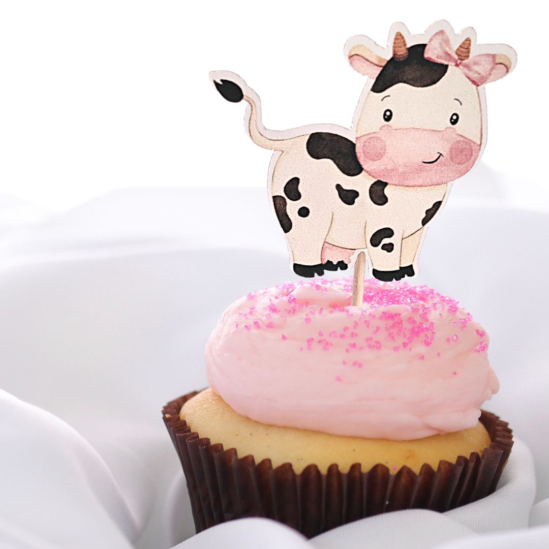 Girl Cow Cupcake Toppers - 12pcs.
