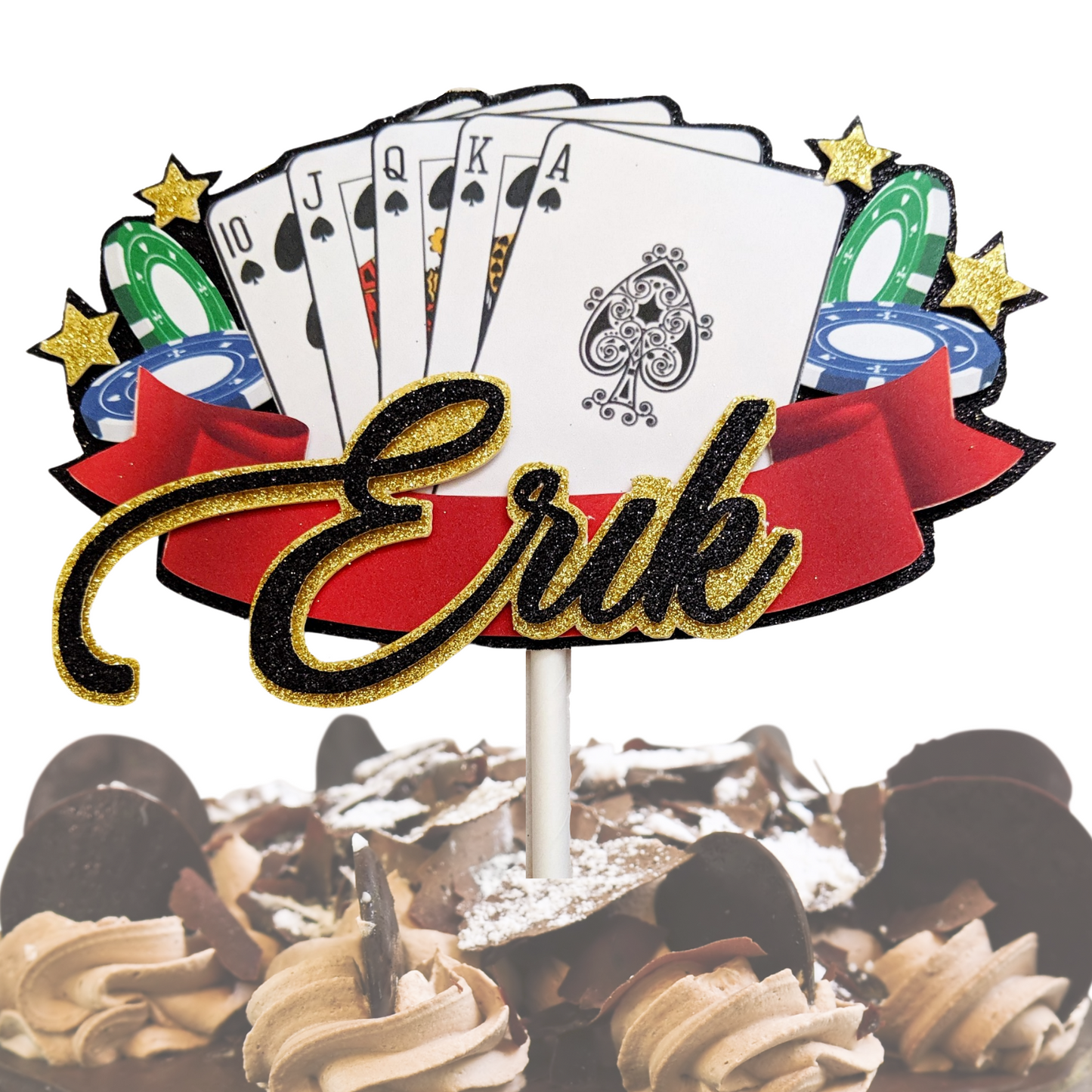 Personalized Casino Cake Topper