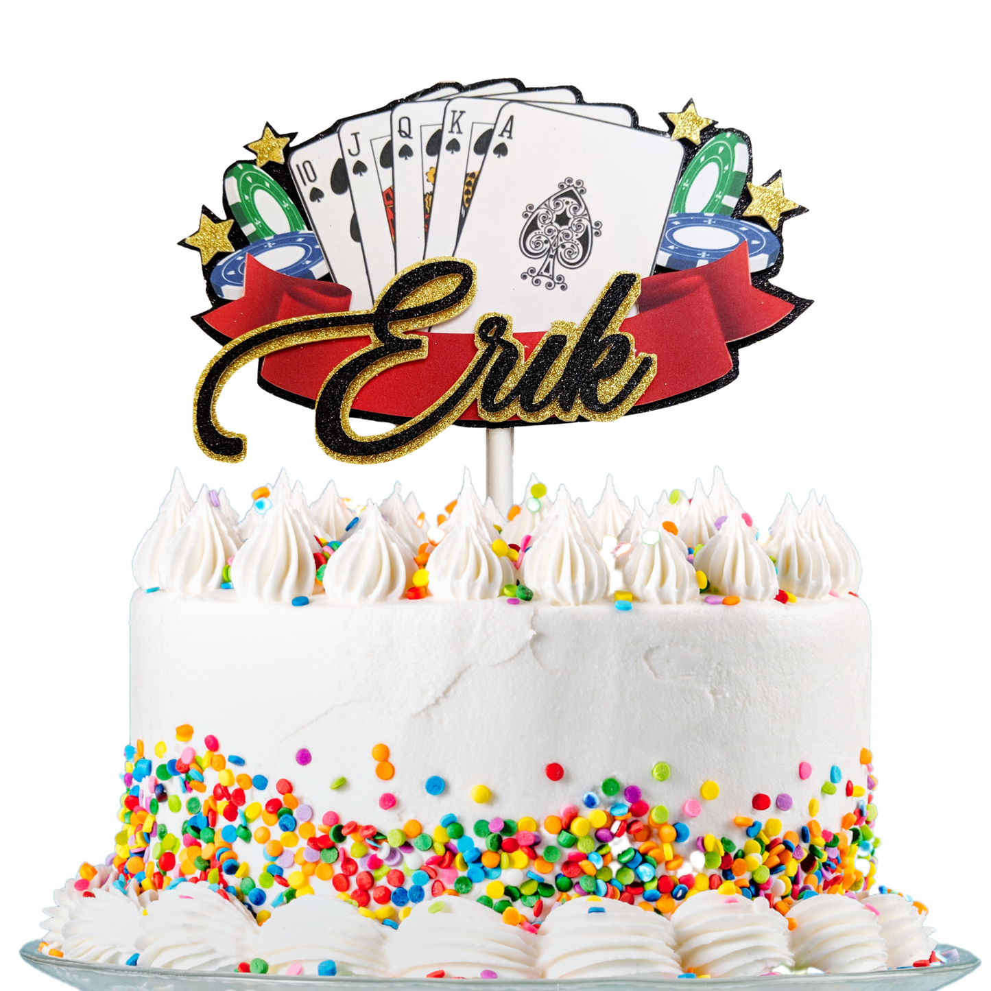 Personalized Casino Cake Topper