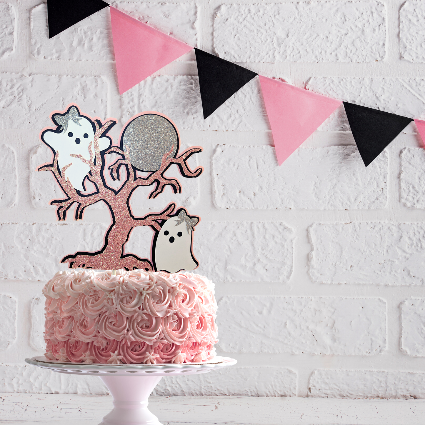 Pink Halloween Cake Topper