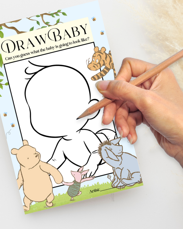 Winnie the Pooh Baby Shower Game - 'Draw Baby'