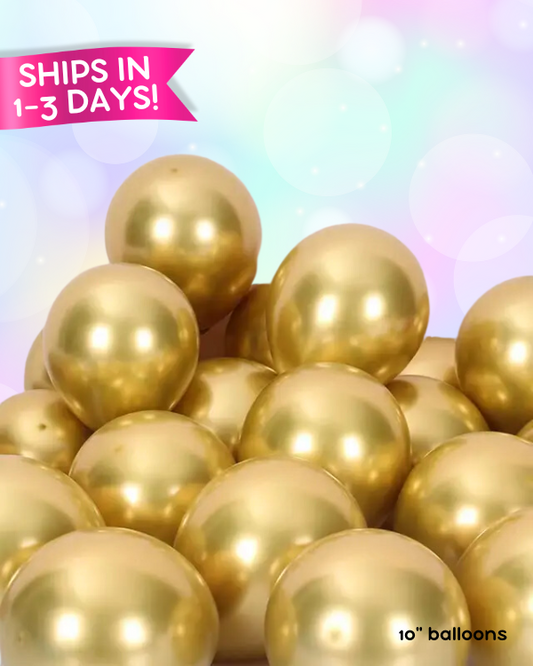 Chrome Gold Latex Balloons 10" (50pcs.)