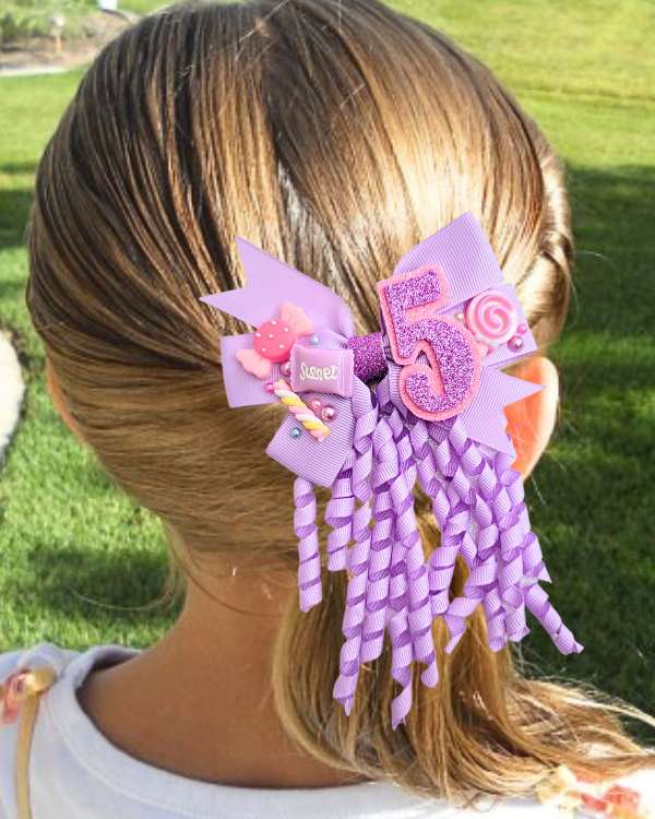 Candyland Birthday Hair Bow