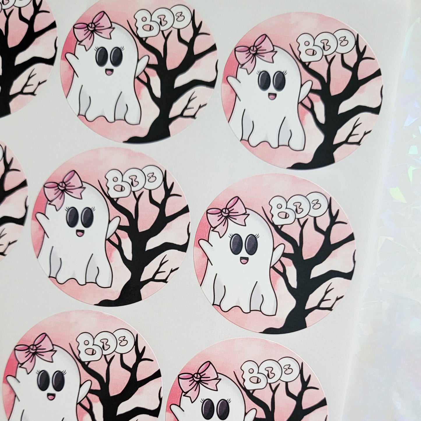 Pink Ghost Sticker Sheet (20pcs.)