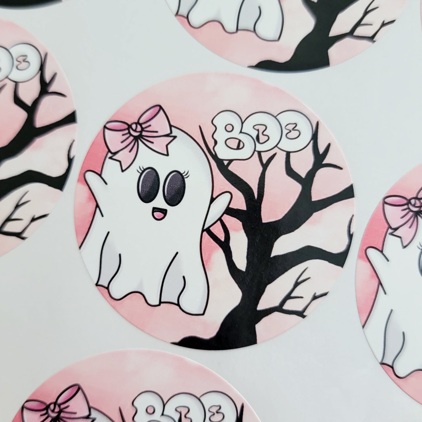 Pink Ghost Sticker Sheet (20pcs.)