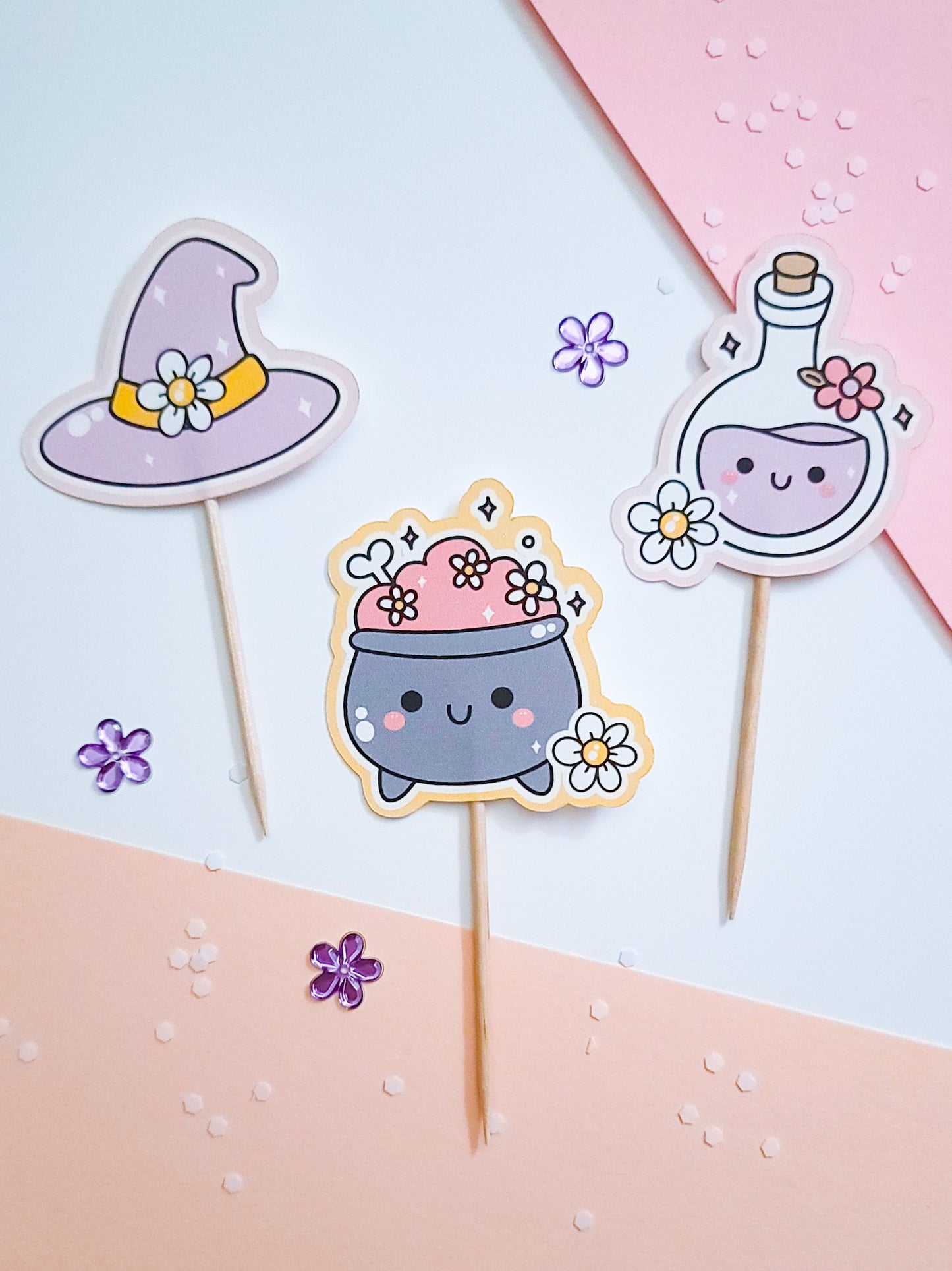 Retro Witch Cupcake Toppers