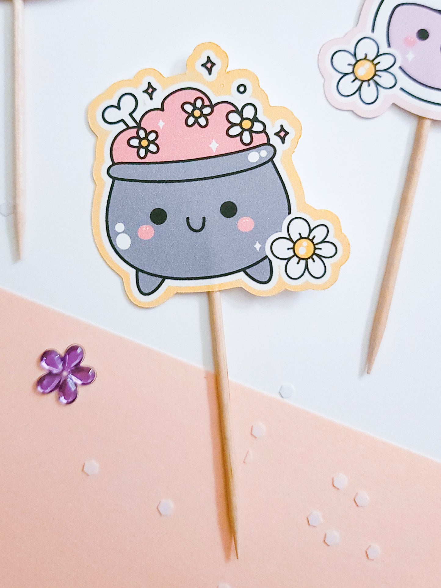 Retro Witch Cupcake Toppers