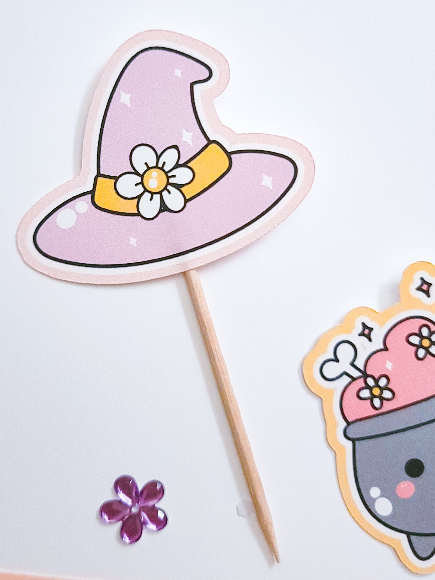 Retro Witch Cupcake Toppers