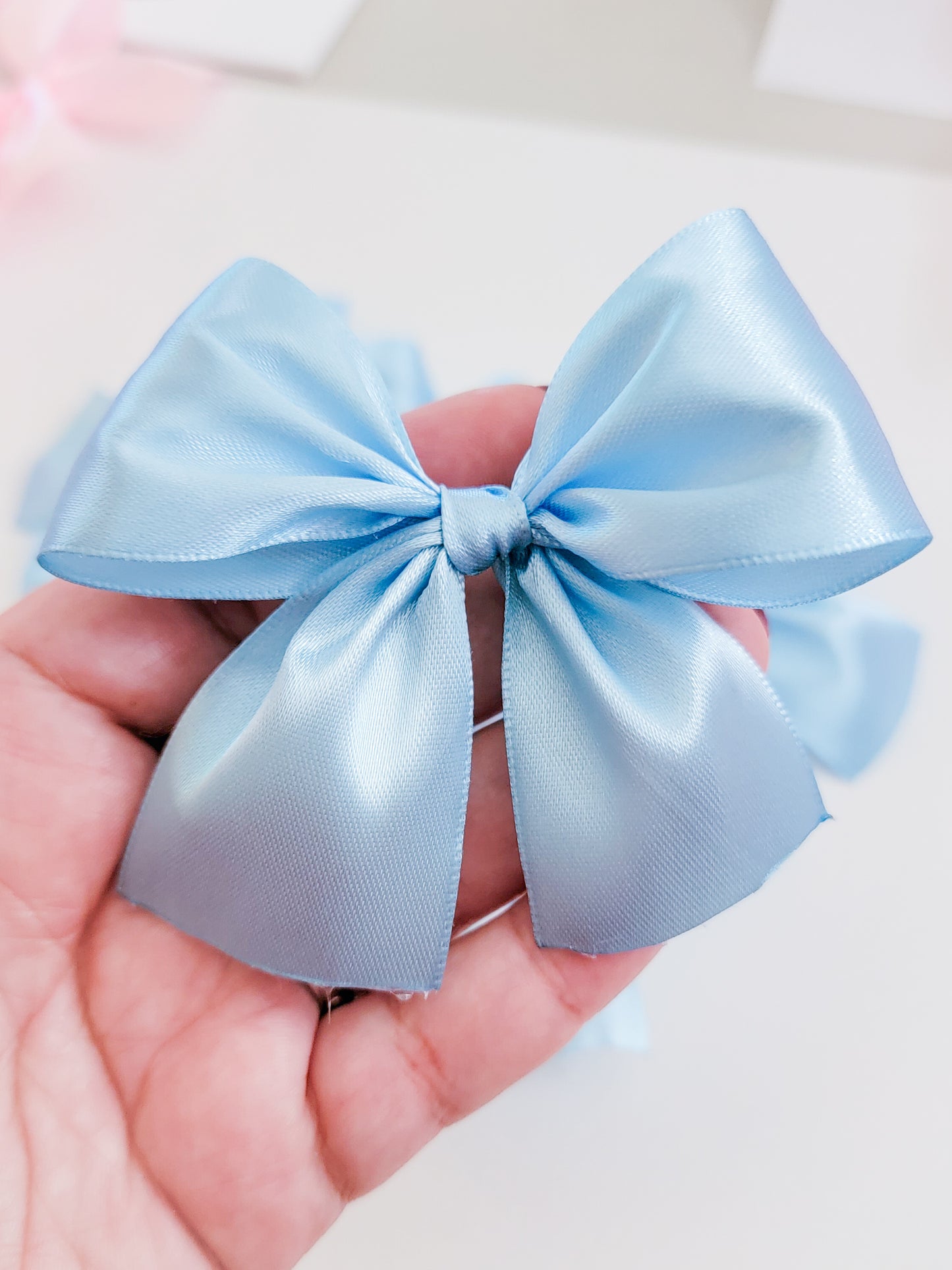 Light Blue Satin Bows