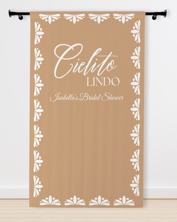 Personalized Cielito Lindo Backdrop Curtain - Clay