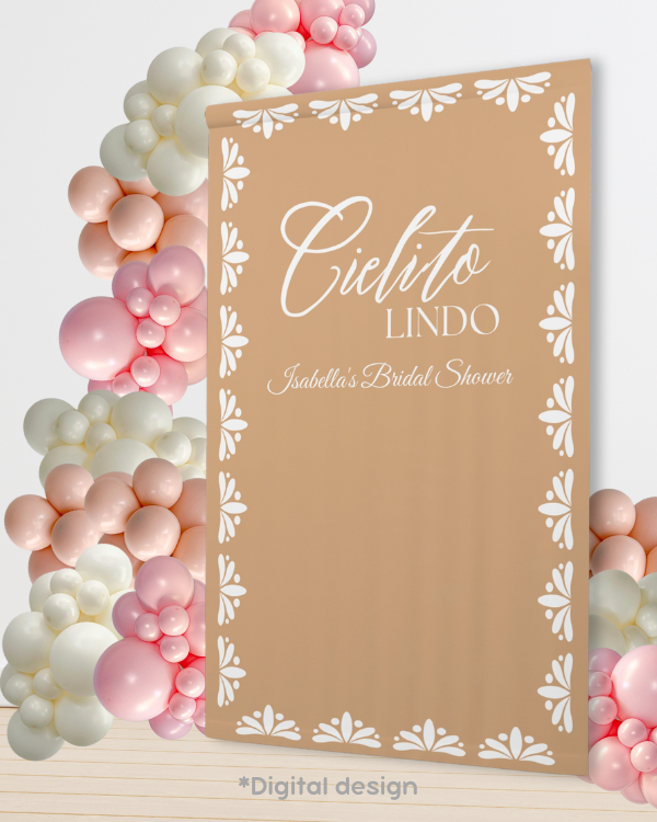 Personalized Cielito Lindo Backdrop Curtain - Clay