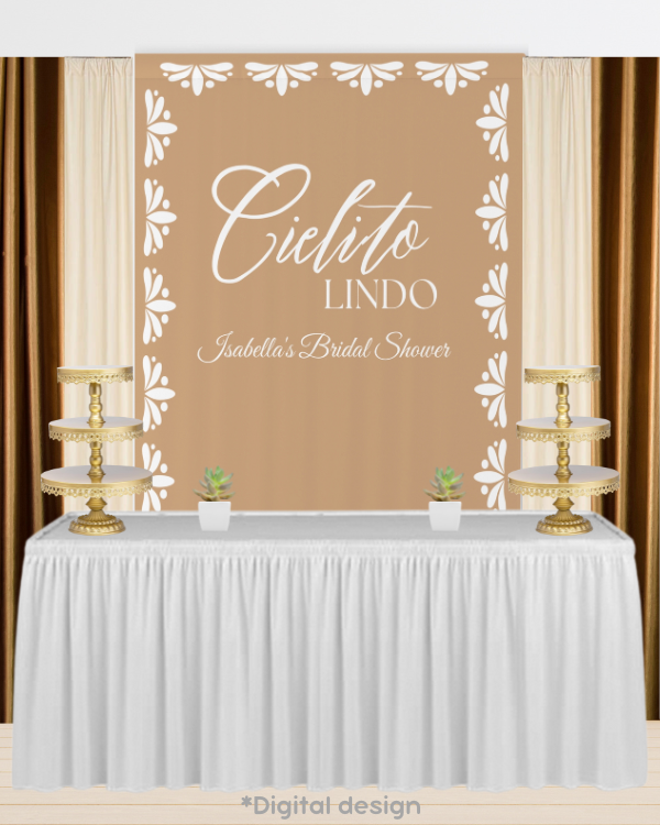 Personalized Cielito Lindo Backdrop Curtain - Clay