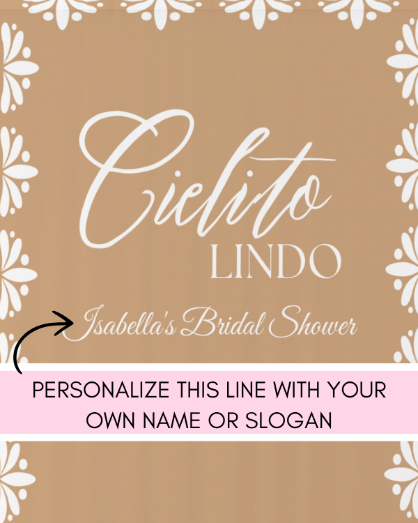 Personalized Cielito Lindo Backdrop Curtain - Clay