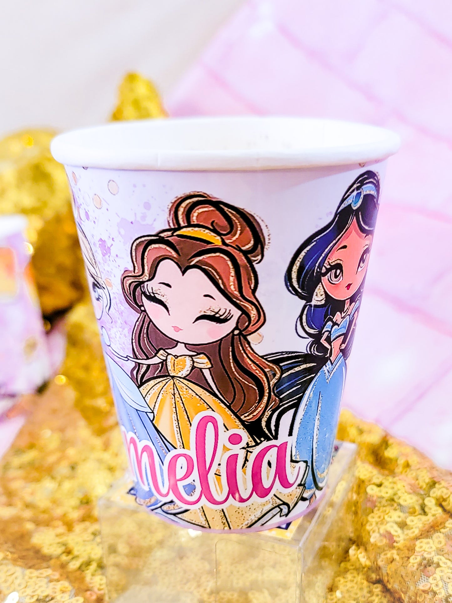 Personalized Princess Paper Cups