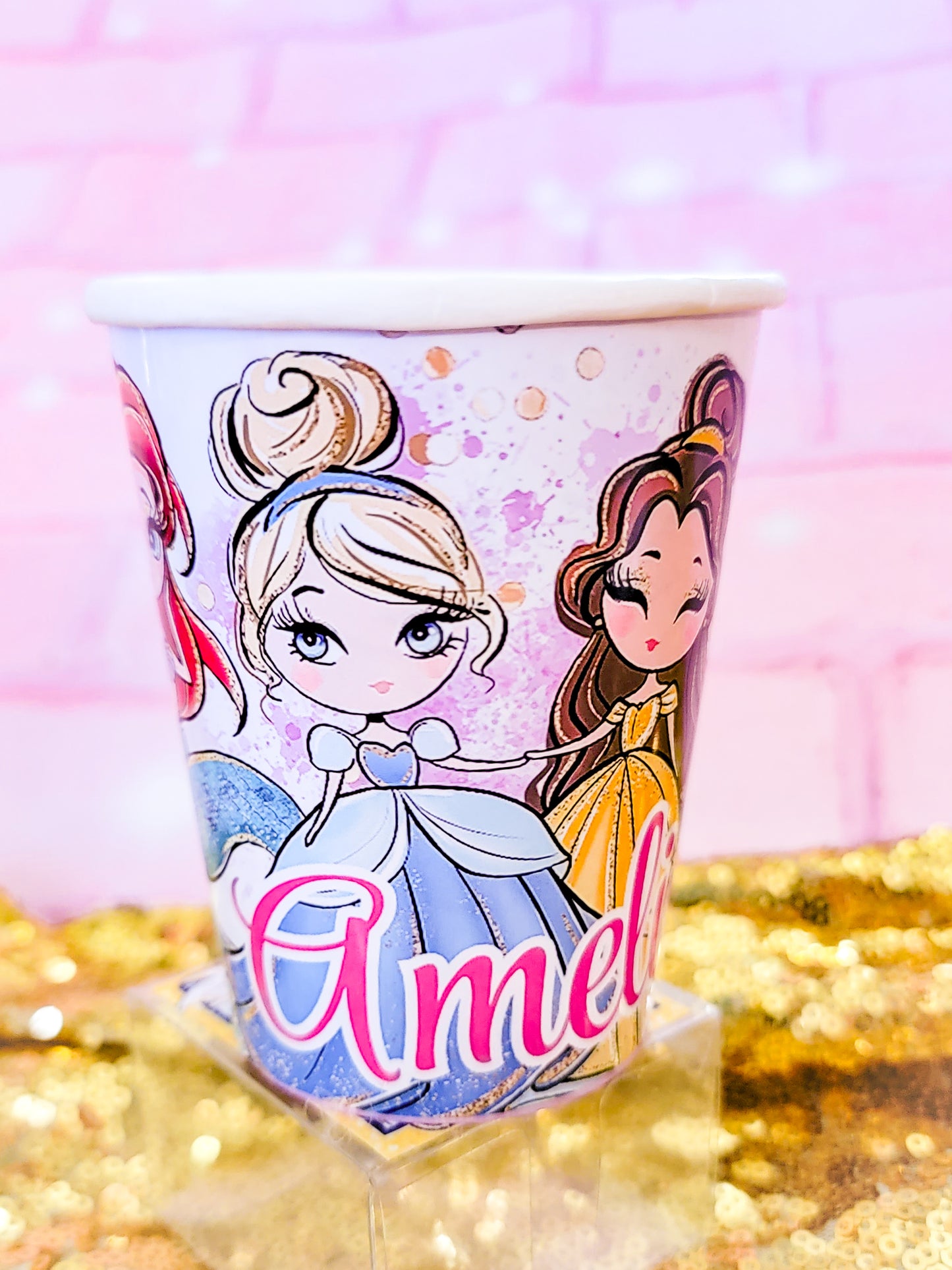 Personalized Princess Paper Cups