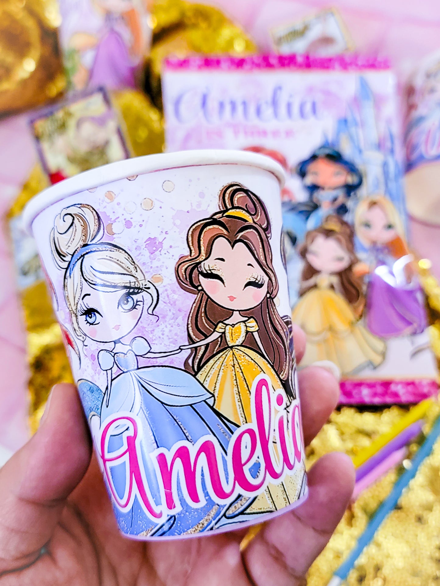 Personalized Princess Paper Cups