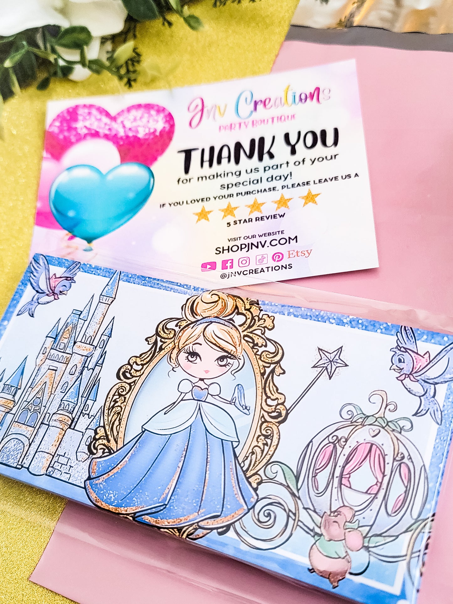 Cinderella Favor Box Sticker Labels