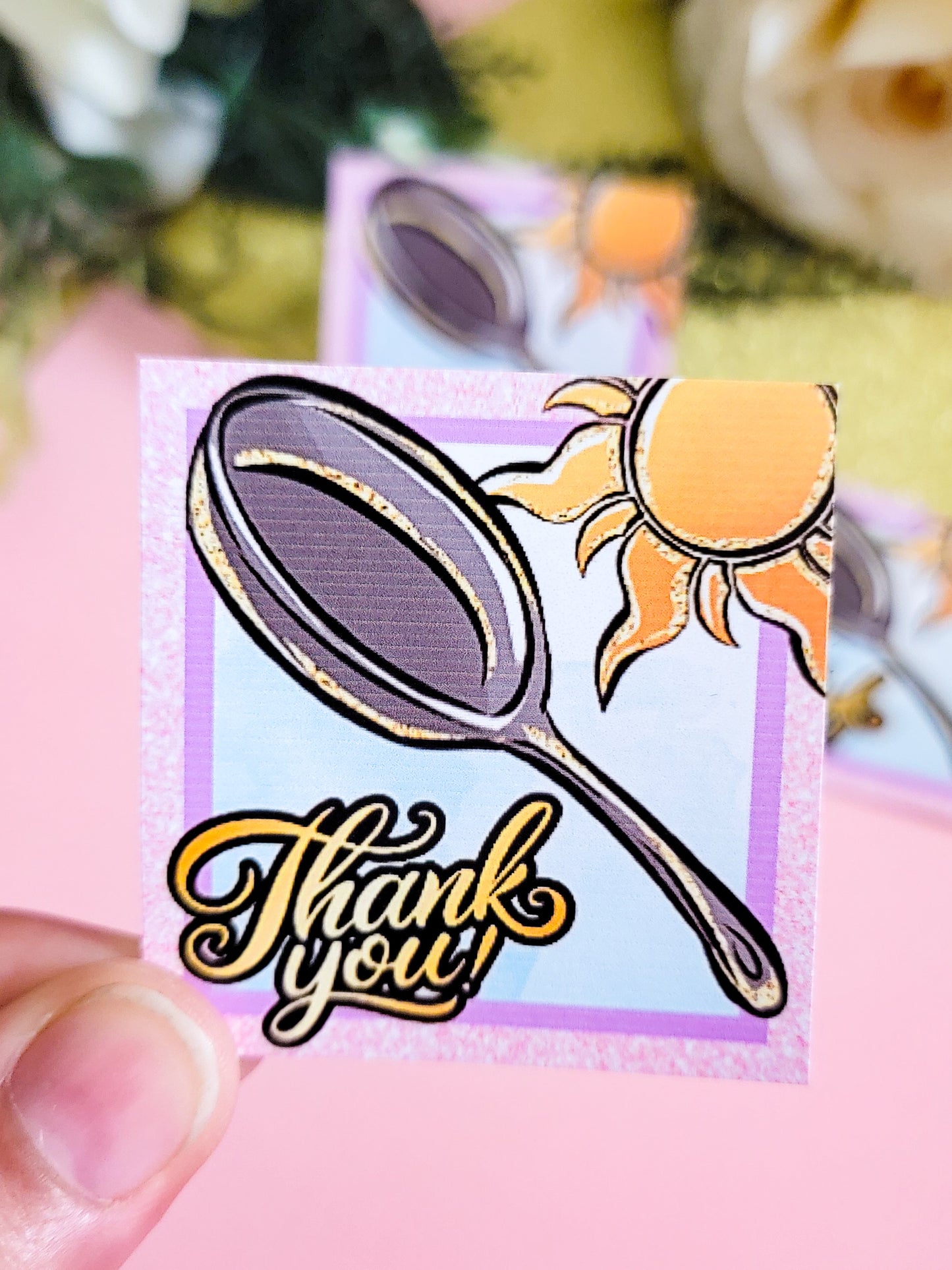 Rapunzel 'Thank you' Stickers (2" square)