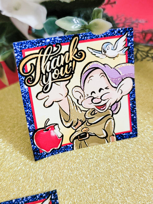 Snow White 'Thank you' Stickers (2" square)