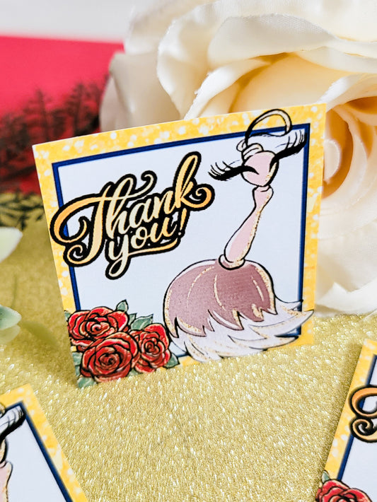 Beauty and the Beast 'Thank you' Stickers (2" square)