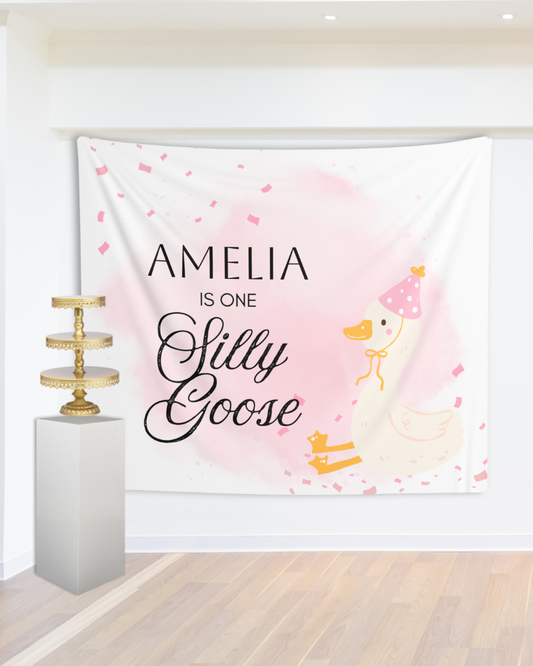 One Silly Goose Backdrop - Personalized