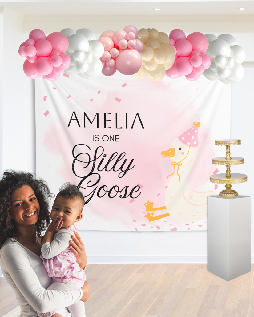 One Silly Goose Backdrop - Personalized