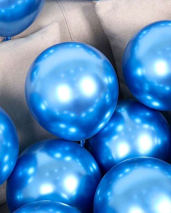 Chrome Blue Latex Balloons 10" (50pcs.)
